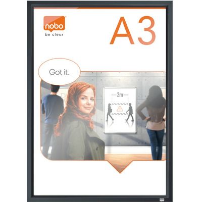 Rama pentru perete Impression Pro, aluminiu, cu clip, A3, grafit
