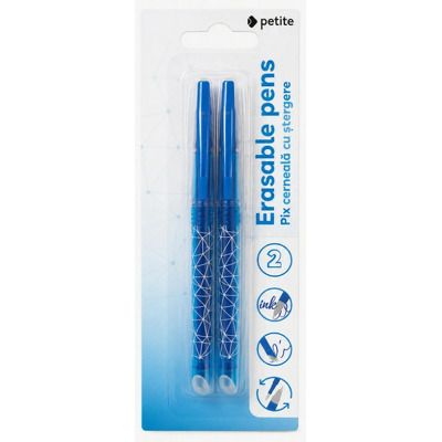 Set doua pixuri cu stergere Petite, cerneala albastra, 0. 7mm