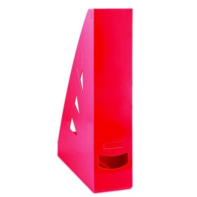 Suport vertical plastic pentru cataloage - rosu